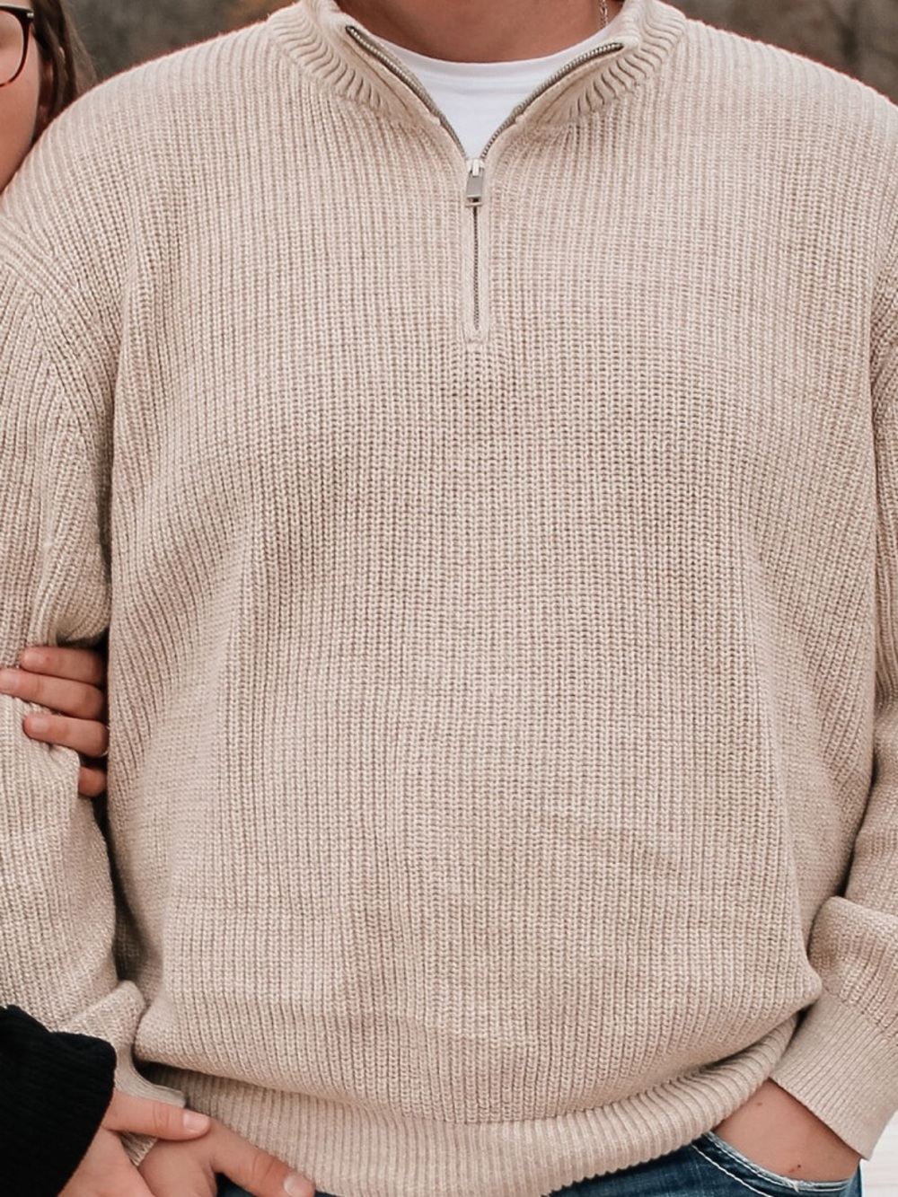 Old Navy Cream Half-Zip Cowl Sweater